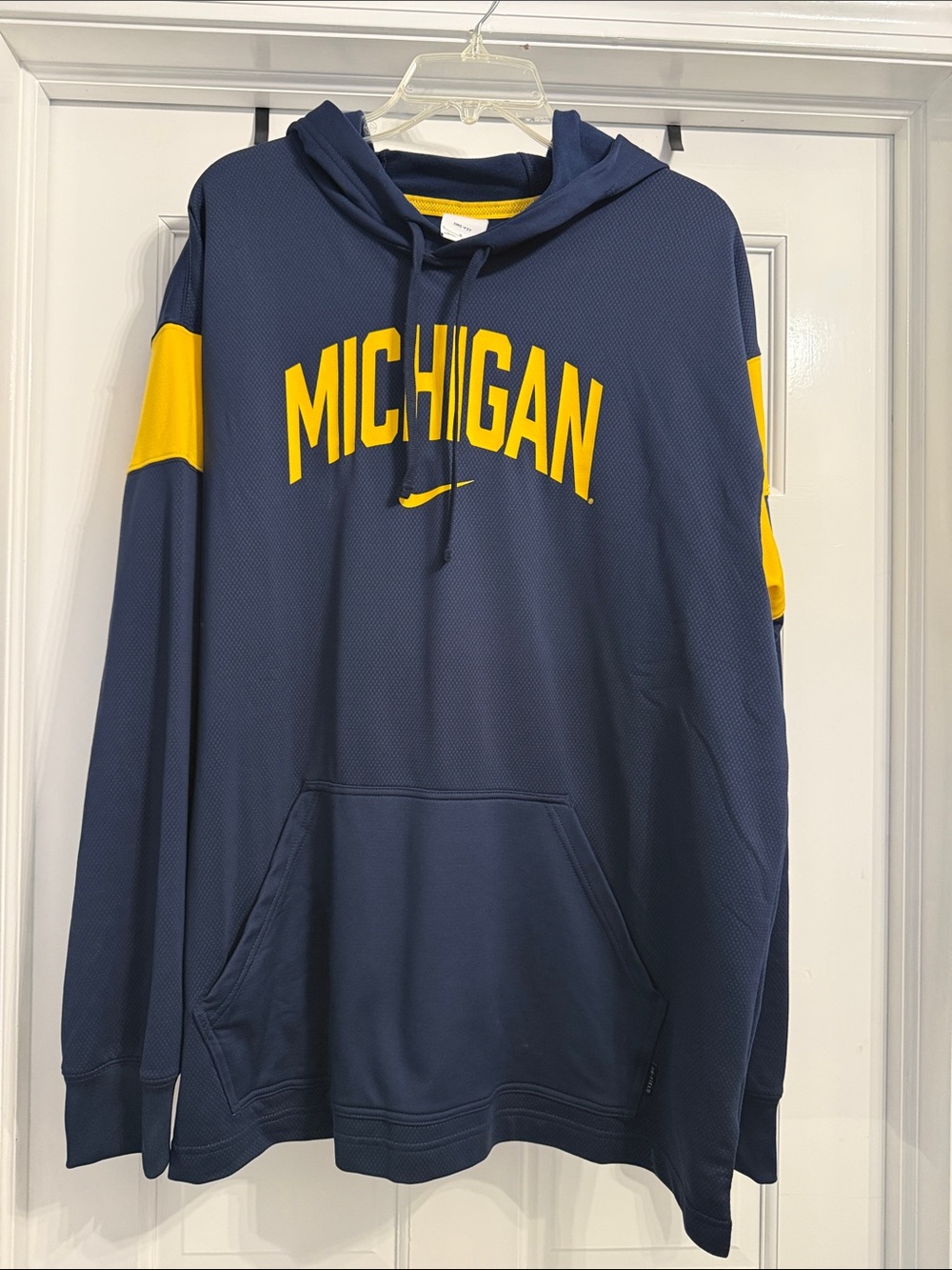 Nike Navy and Yellow Michigan Pullover Hoodie men’s size large